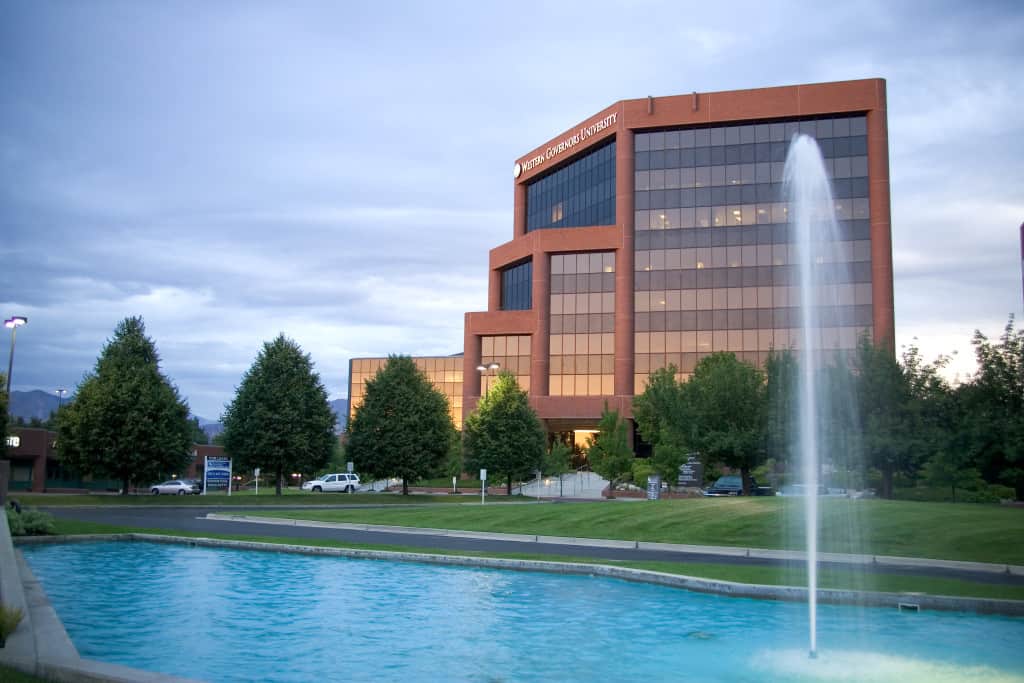 Western Governors U Fountain and Building